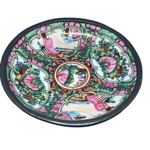 Vintage Japanese Handcrafted porcelainware pewter Dish Handcrafted Hong Kong
